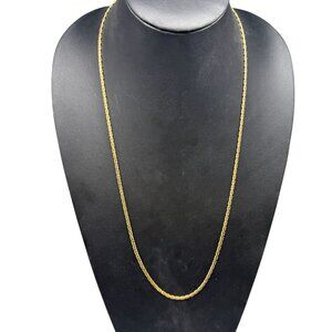 Vintage Long Chain Necklace Gold Tone Classic Minimalism Timeless Eve